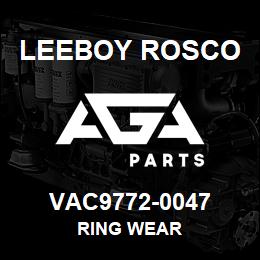 VAC9772-0047 Leeboy Rosco RING WEAR | AGA Parts