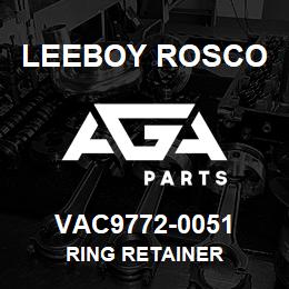 VAC9772-0051 Leeboy Rosco RING RETAINER | AGA Parts