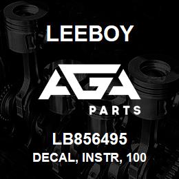 LB856495 Leeboy DECAL, INSTR, 100 | AGA Parts