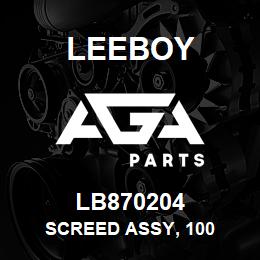 LB870204 Leeboy SCREED ASSY, 100 | AGA Parts