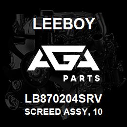 LB870204SRV Leeboy SCREED ASSY, 10 | AGA Parts