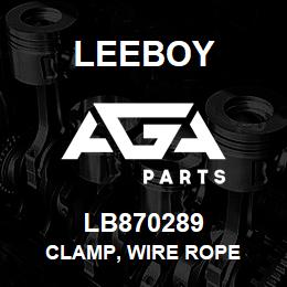 LB870289 Leeboy CLAMP, WIRE ROPE | AGA Parts