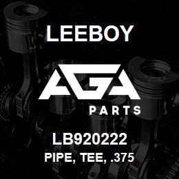 LB920222 Leeboy PIPE, TEE, .375 | AGA Parts