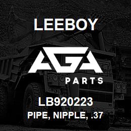 LB920223 Leeboy PIPE, NIPPLE, .37 | AGA Parts