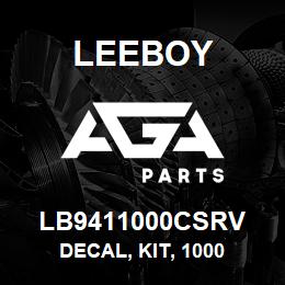 LB9411000CSRV Leeboy DECAL, KIT, 1000 | AGA Parts