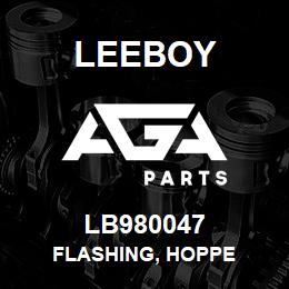 LB980047 Leeboy FLASHING, HOPPE | AGA Parts