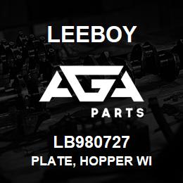 LB980727 Leeboy PLATE, HOPPER WI | AGA Parts