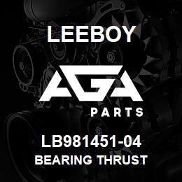 LB981451-04 Leeboy BEARING THRUST | AGA Parts