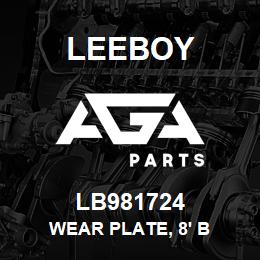 LB981724 Leeboy WEAR PLATE, 8' B | AGA Parts