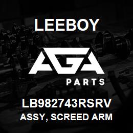 LB982743RSRV Leeboy ASSY, SCREED ARM | AGA Parts