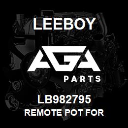 LB982795 Leeboy REMOTE POT FOR | AGA Parts