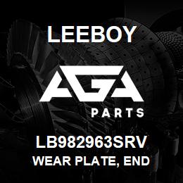 LB982963SRV Leeboy WEAR PLATE, END | AGA Parts