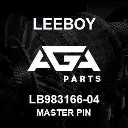 LB983166-04 Leeboy MASTER PIN | AGA Parts