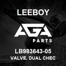 LB983643-05 Leeboy VALVE, DUAL CHEC | AGA Parts