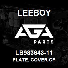 LB983643-11 Leeboy PLATE, COVER CP | AGA Parts