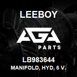 LB983644 Leeboy MANIFOLD, HYD, 6 V. | AGA Parts