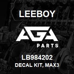 LB984202 Leeboy DECAL KIT, MAX3 | AGA Parts