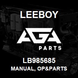 LB985685 Leeboy MANUAL, OP&PARTS | AGA Parts