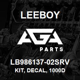 LB986137-02SRV Leeboy KIT, DECAL, 1000D | AGA Parts