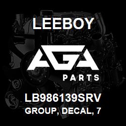 LB986139SRV Leeboy GROUP, DECAL, 7 | AGA Parts