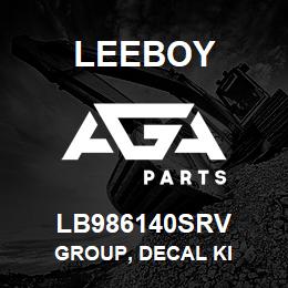 LB986140SRV Leeboy GROUP, DECAL KI | AGA Parts