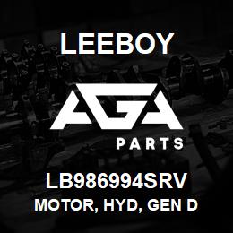 LB986994SRV Leeboy MOTOR, HYD, GEN D | AGA Parts