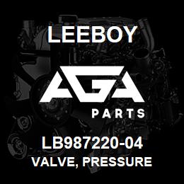 LB987220-04 Leeboy VALVE, PRESSURE | AGA Parts