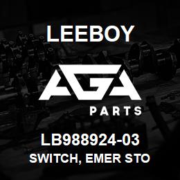 LB988924-03 Leeboy SWITCH, EMER STO | AGA Parts