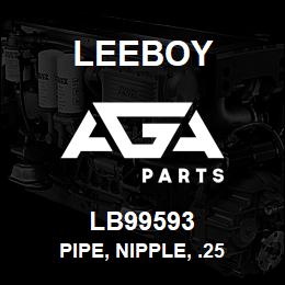 LB99593 Leeboy PIPE, NIPPLE, .25 | AGA Parts