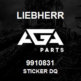 9910831 Liebherr STICKER DQ | AGA Parts