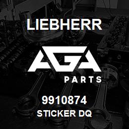 9910874 Liebherr STICKER DQ | AGA Parts