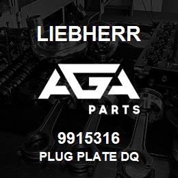 9915316 Liebherr PLUG PLATE DQ | AGA Parts