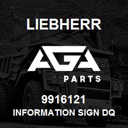 9916121 Liebherr INFORMATION SIGN DQ | AGA Parts