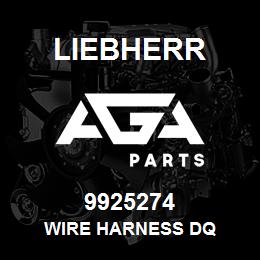 9925274 Liebherr WIRE HARNESS DQ | AGA Parts