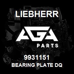 9931151 Liebherr BEARING PLATE DQ | AGA Parts