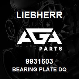 9931603 Liebherr BEARING PLATE DQ | AGA Parts