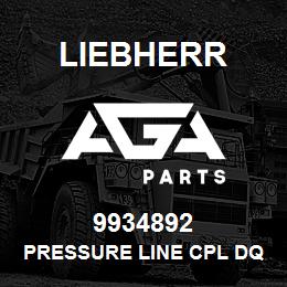 9934892 Liebherr PRESSURE LINE CPL DQ | AGA Parts