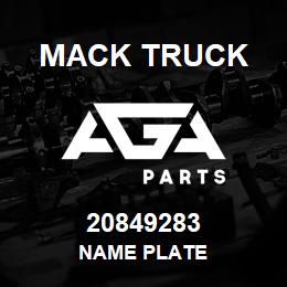 20849283 Mack Truck NAME PLATE | AGA Parts