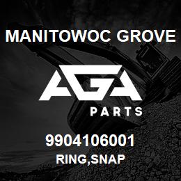 9904106001 Manitowoc Grove RING,SNAP | AGA Parts