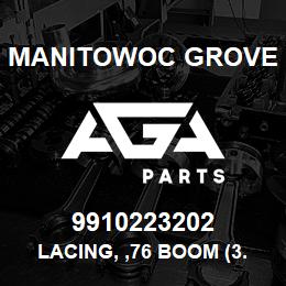 9910223202 Manitowoc Grove LACING, ,76 BOOM (3.00 OD) | AGA Parts