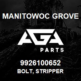 9926100652 Manitowoc Grove BOLT, STRIPPER | AGA Parts