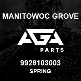 9926103003 Manitowoc Grove SPRING | AGA Parts