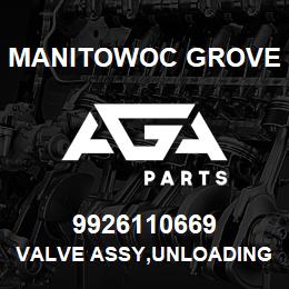 9926110669 Manitowoc Grove VALVE ASSY,UNLOADING | AGA Parts