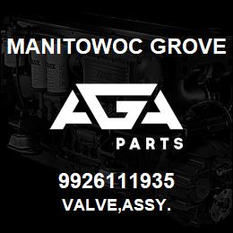 9926111935 Manitowoc Grove VALVE,ASSY. | AGA Parts