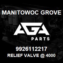 9926112217 Manitowoc Grove RELIEF VALVE @ 4000 PSI | AGA Parts