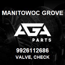 9926112686 Manitowoc Grove VALVE, CHECK | AGA Parts