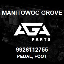 9926112755 Manitowoc Grove PEDAL, FOOT | AGA Parts