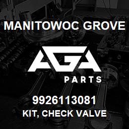 9926113081 Manitowoc Grove KIT, CHECK VALVE | AGA Parts