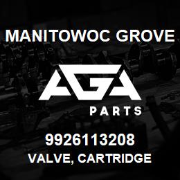 9926113208 Manitowoc Grove VALVE, CARTRIDGE | AGA Parts