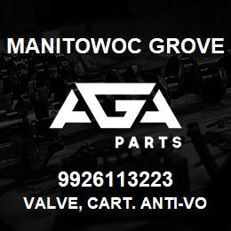 9926113223 Manitowoc Grove VALVE, CART. ANTI-VOID | AGA Parts